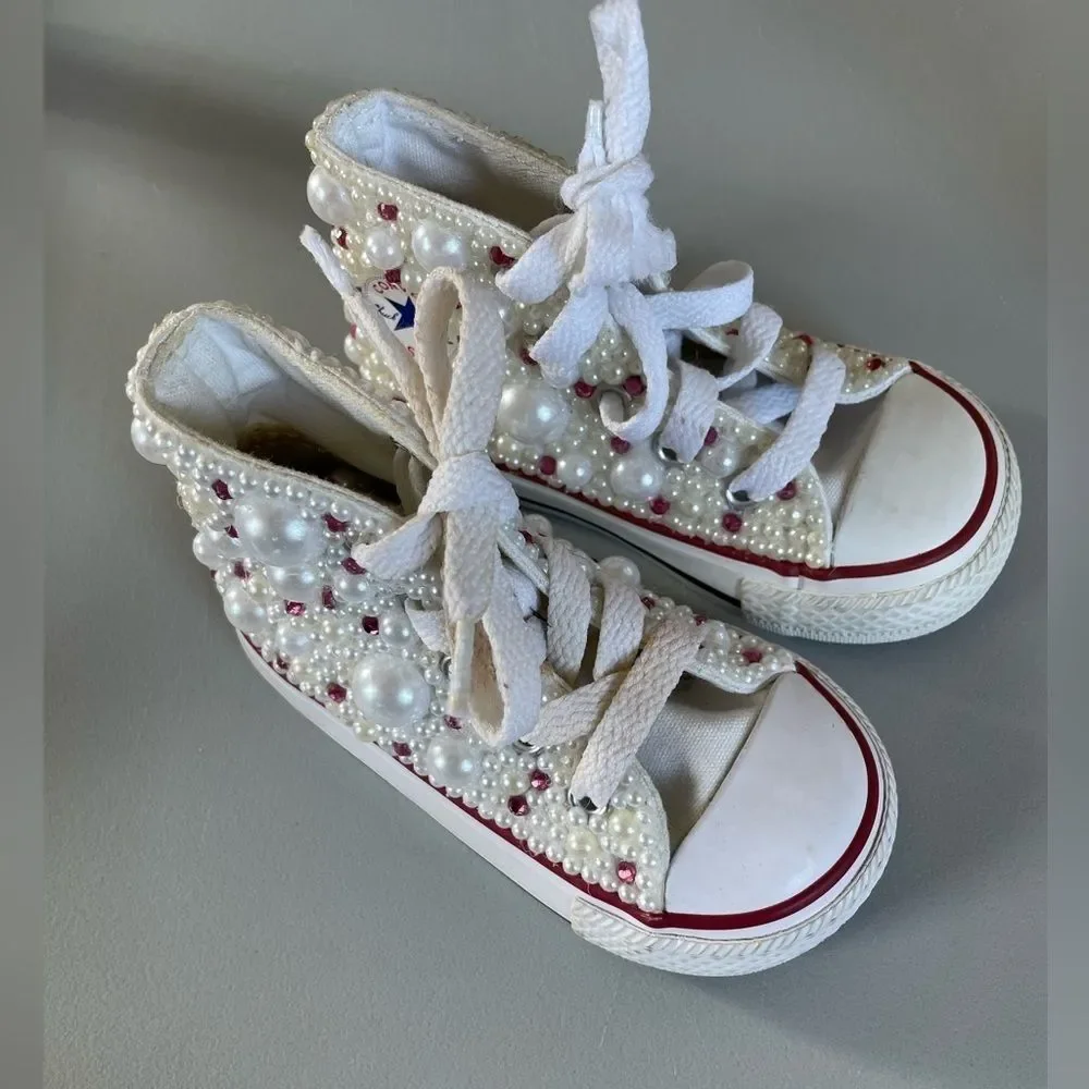 Toddler converse blinged out! Size 5